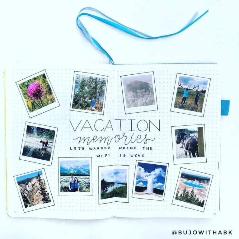 Memory spreads in your bullet journal