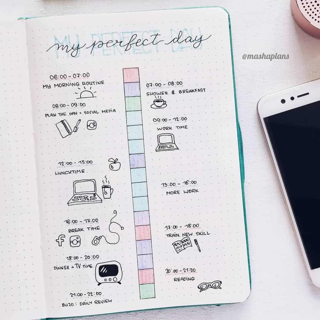 Routine spreads in your bullet journal