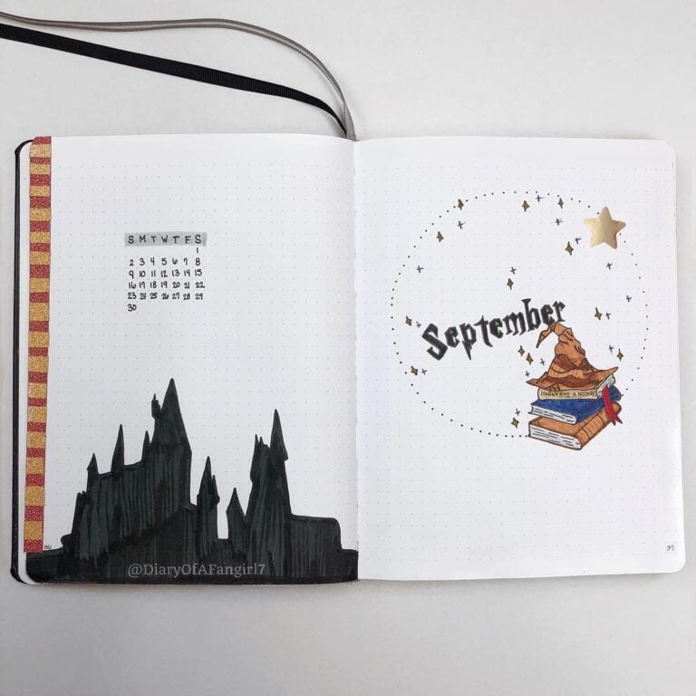 Harry Potter bullet journal layout