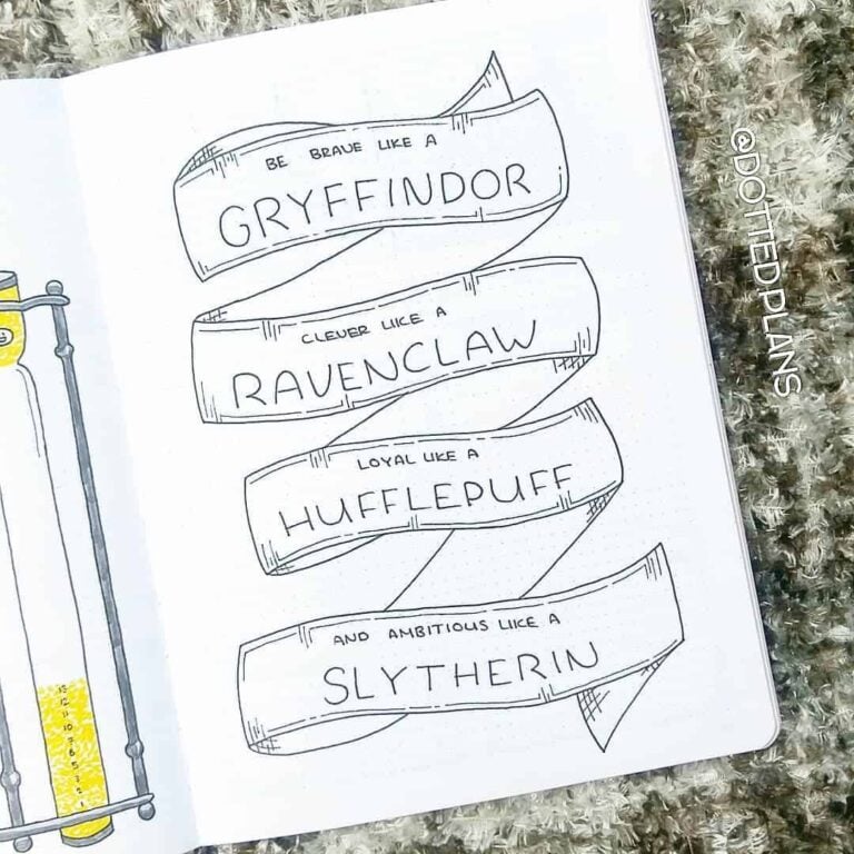 Harry Potter bullet journal layout