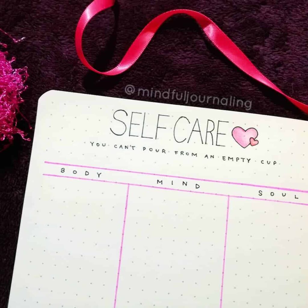Self care bullet journal ideas