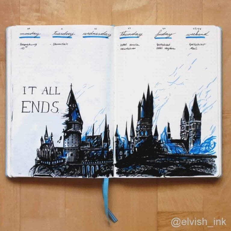 Harry Potter bullet journal layout