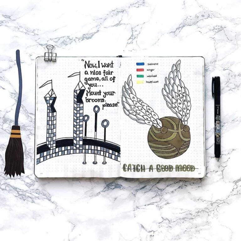 Harry Potter bullet journal layout