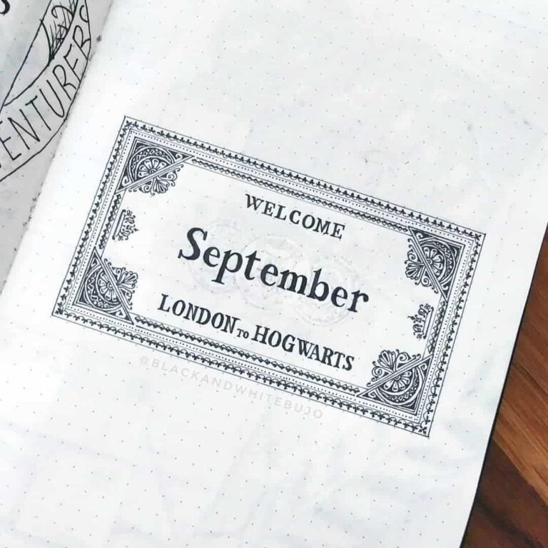 Harry Potter bullet journal layout