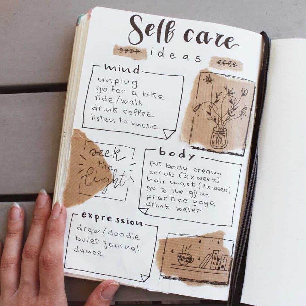 Self care bullet journal ideas