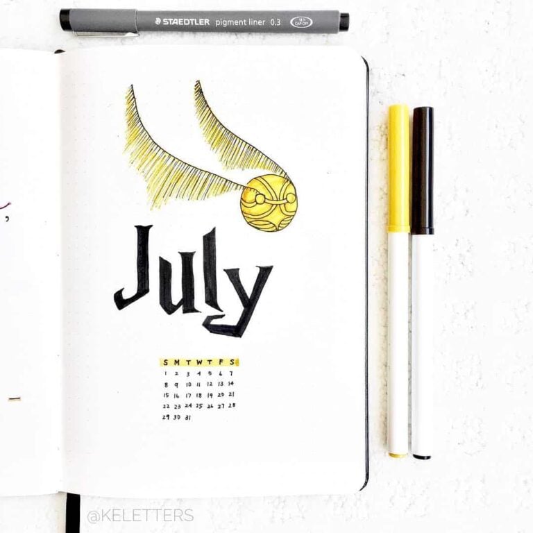 Harry Potter bullet journal layout