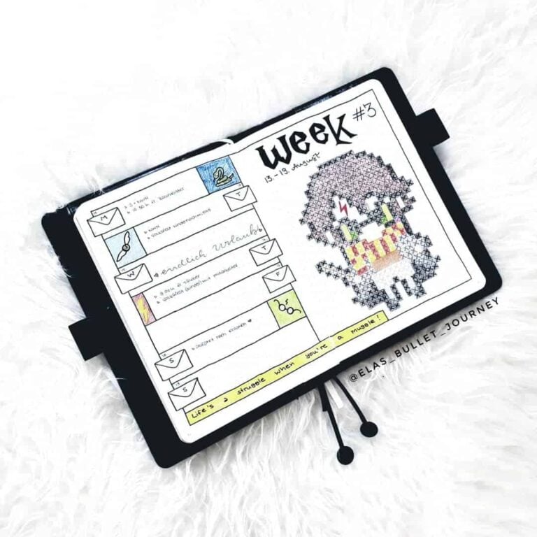 Harry Potter bullet journal layout