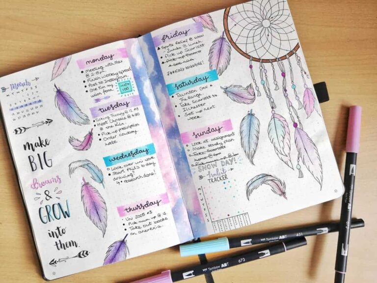 dream catcher bullet journal inspiration