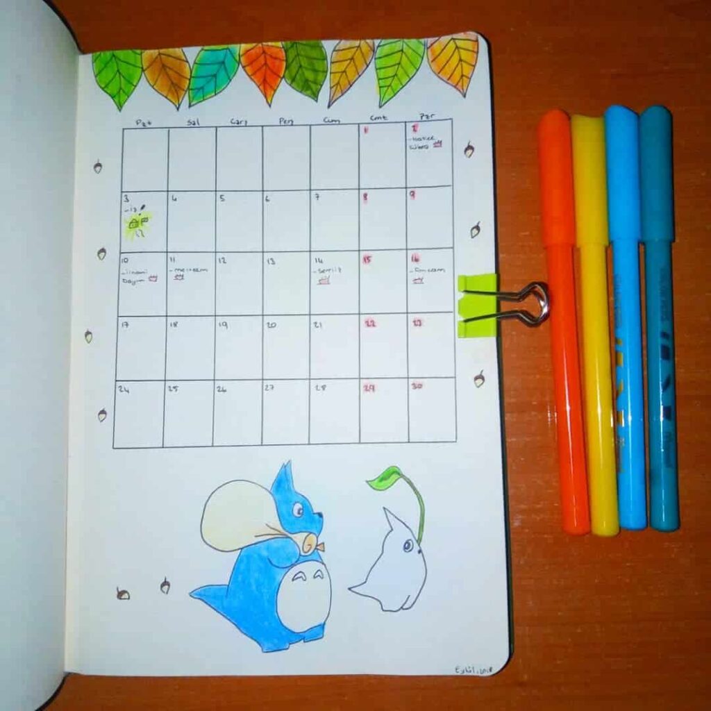 Studio Ghibli themed bullet journal ideas