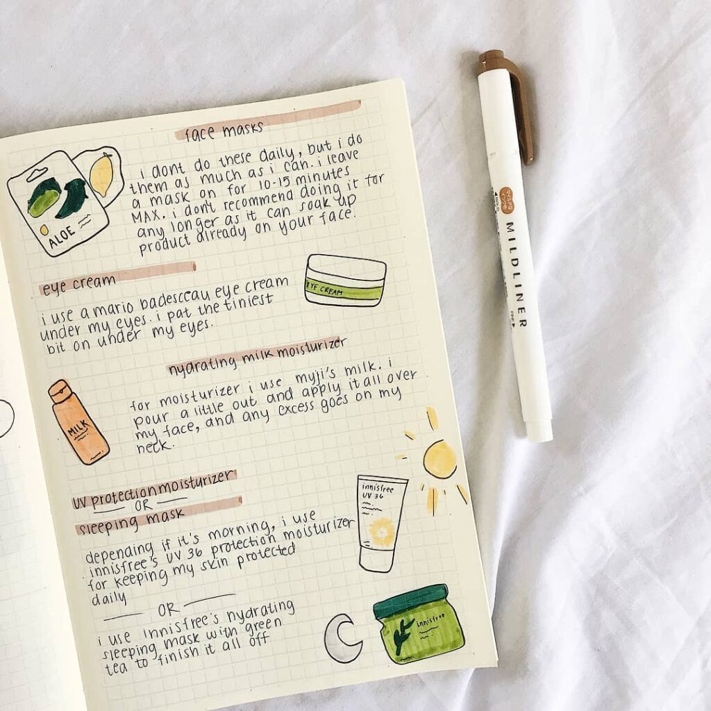 Routine spreads in your bullet journal