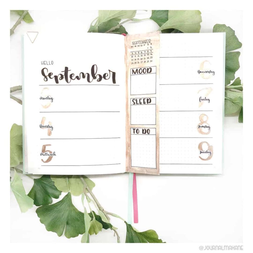 Simple easy and uncluttered spread the ideas for Bullet journaling
