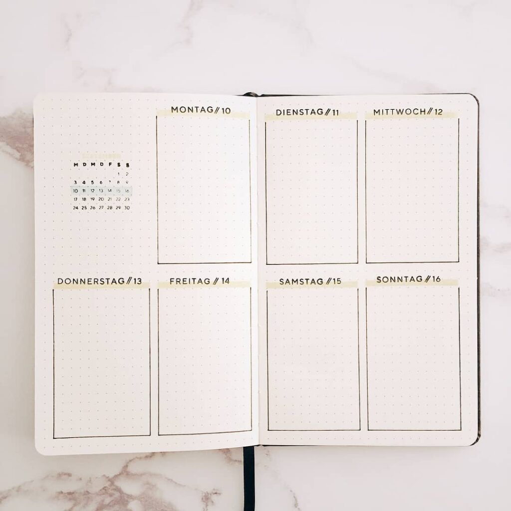Simple easy and uncluttered spread the ideas for Bullet journaling