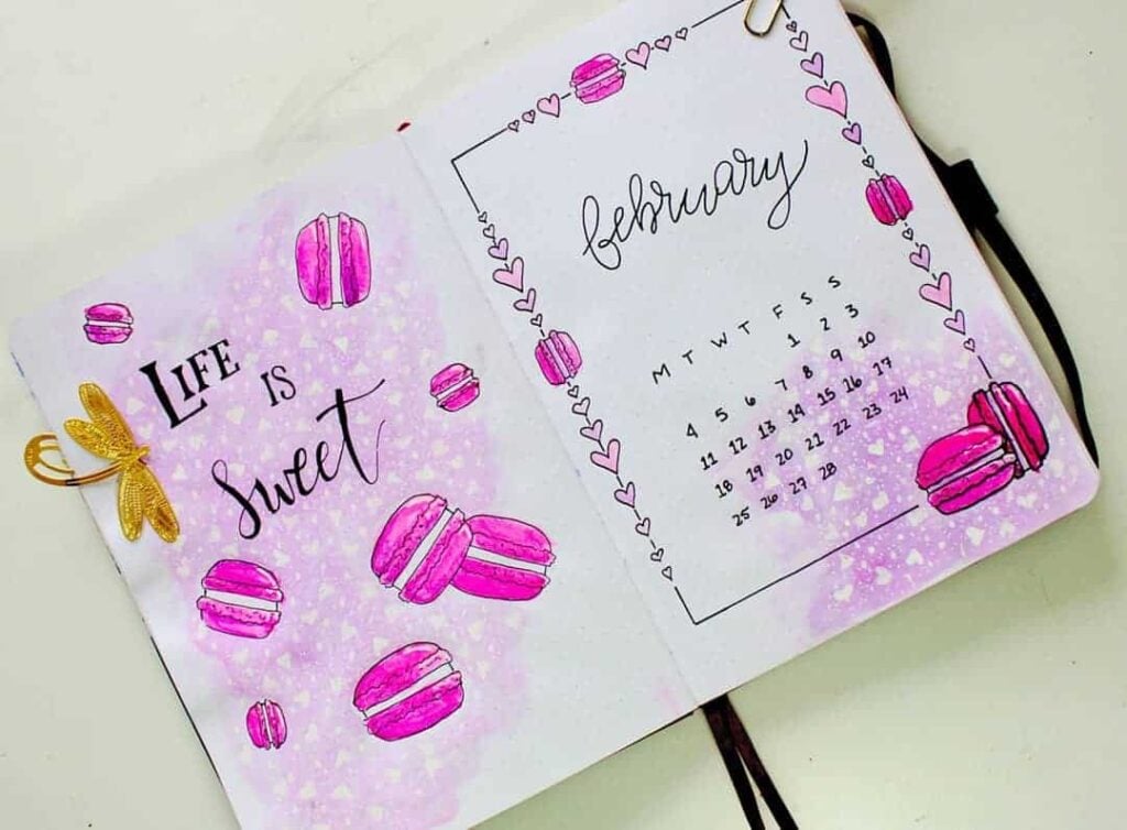valentines day bullet journal theme