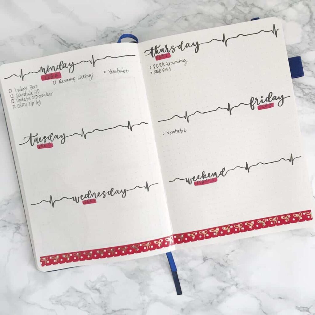 valentines day bullet journal theme
