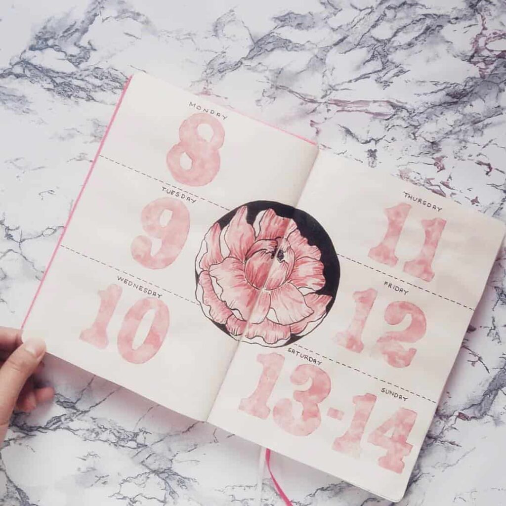valentines day bullet journal theme