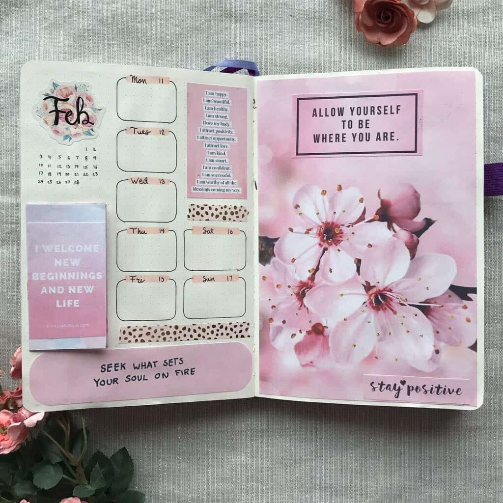 valentines day bullet journal theme