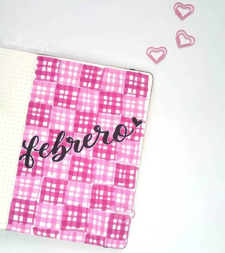 valentines day bullet journal theme