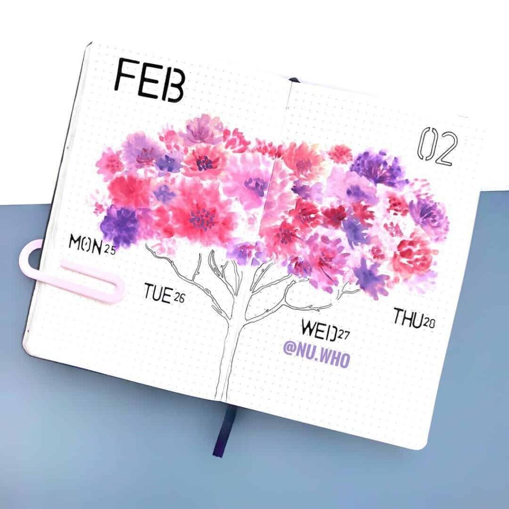 valentines day bullet journal theme