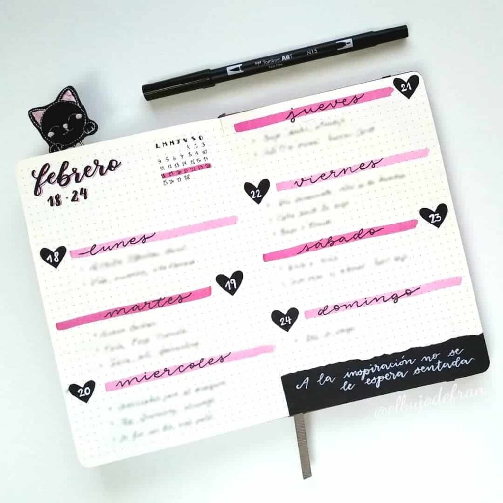 valentines day bullet journal theme