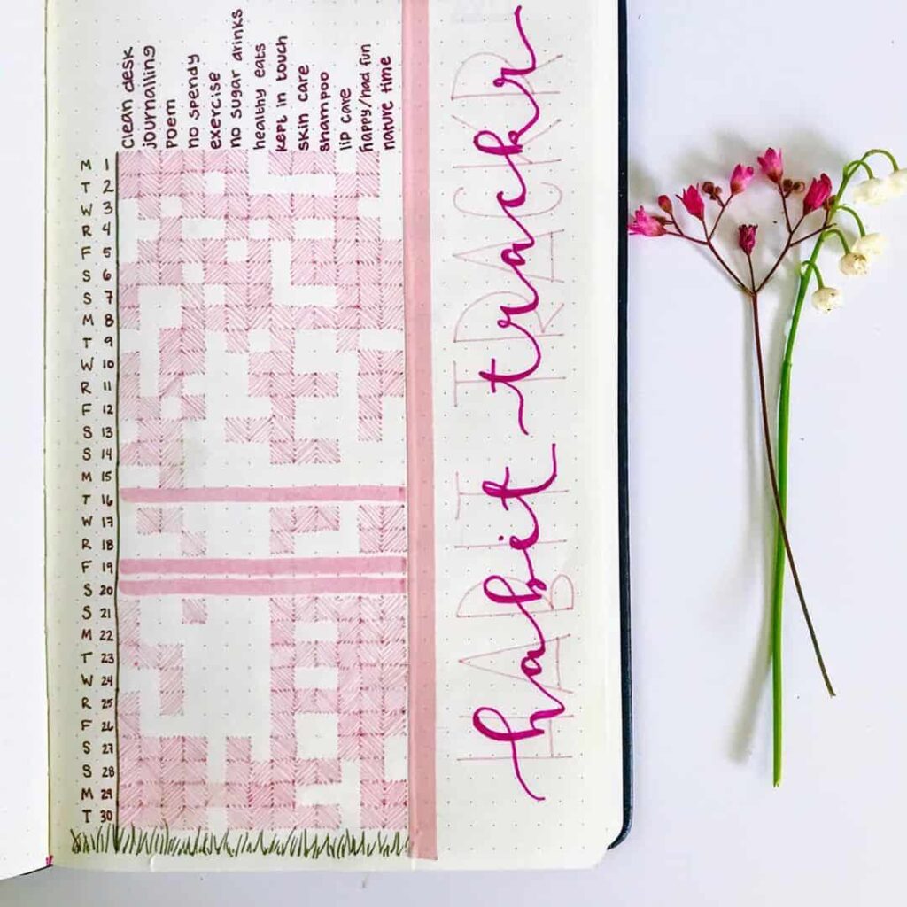 valentines day bullet journal theme