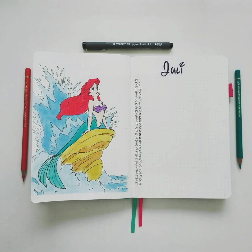 mermaid bullet journal spread