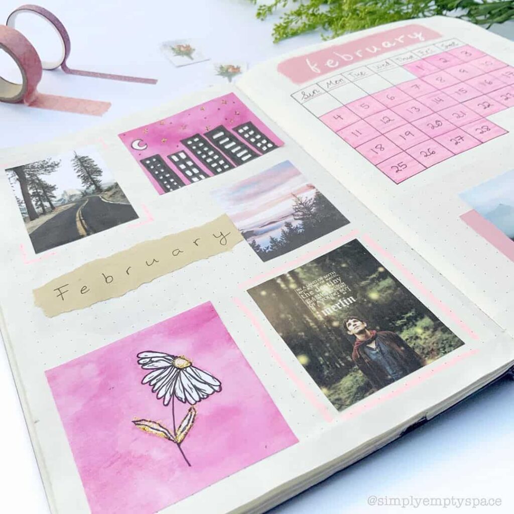 valentines day bullet journal theme