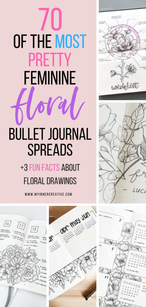 floral bullet journal spreads