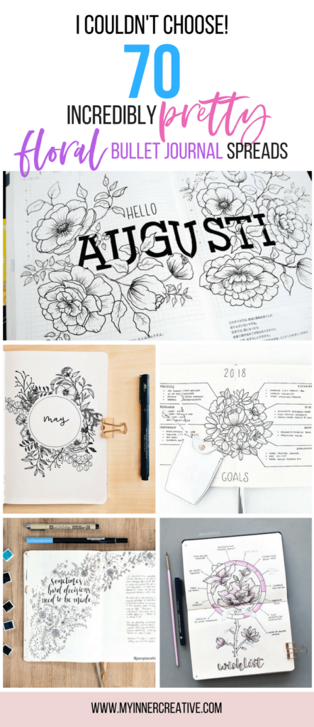 floral bullet journal spreads