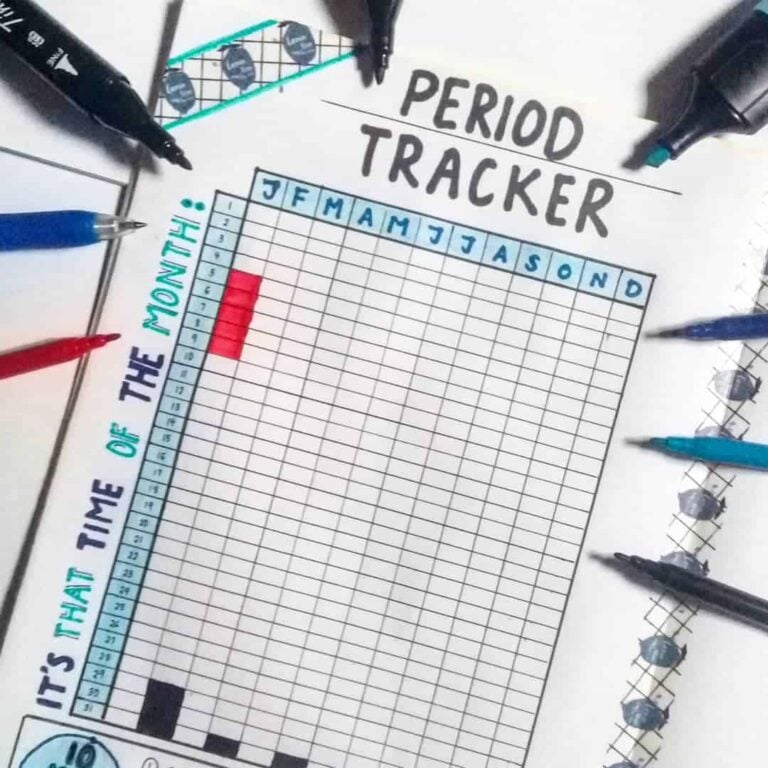 bullet journal period tracker layout ideas