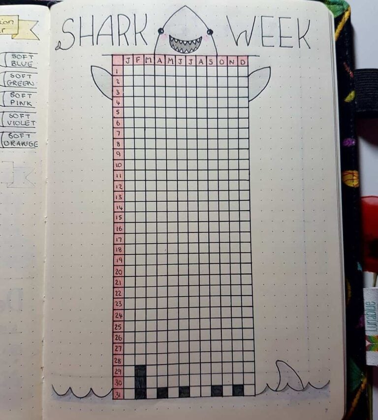 bullet journal period tracker layout ideas