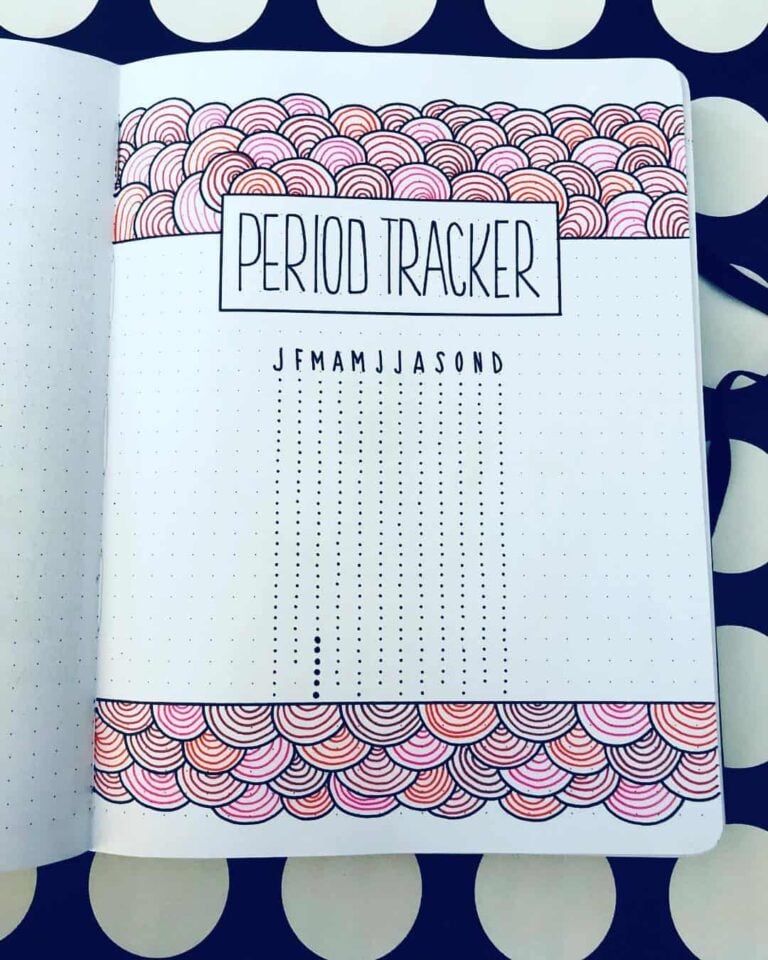 bullet journal period tracker layout ideas