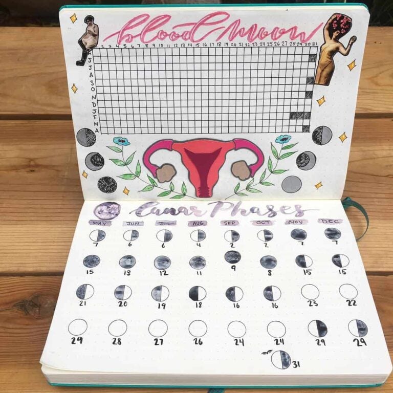 bullet journal period tracker layout ideas