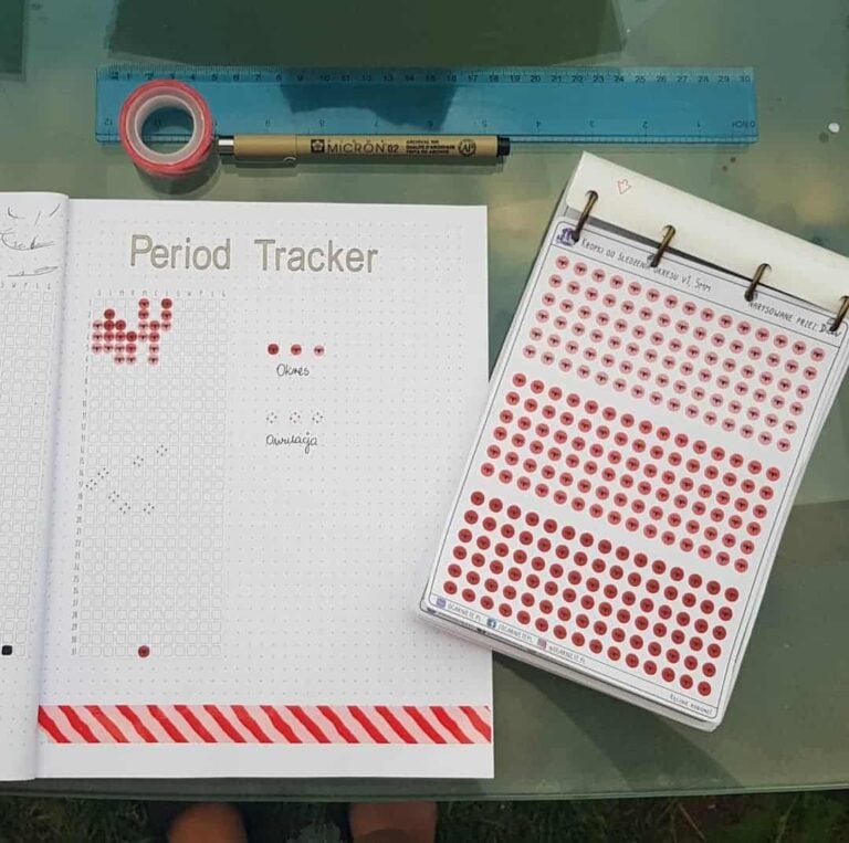 bullet journal period tracker layout ideas