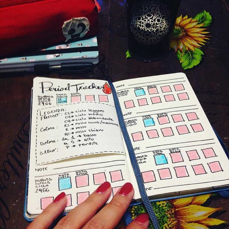 bullet journal period tracker layout ideas