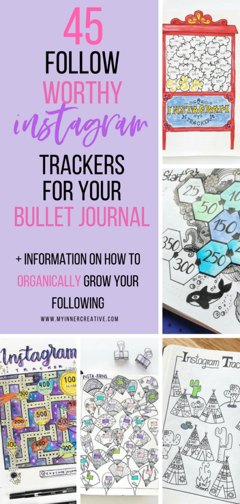 instagram tracker bullet journal spreads