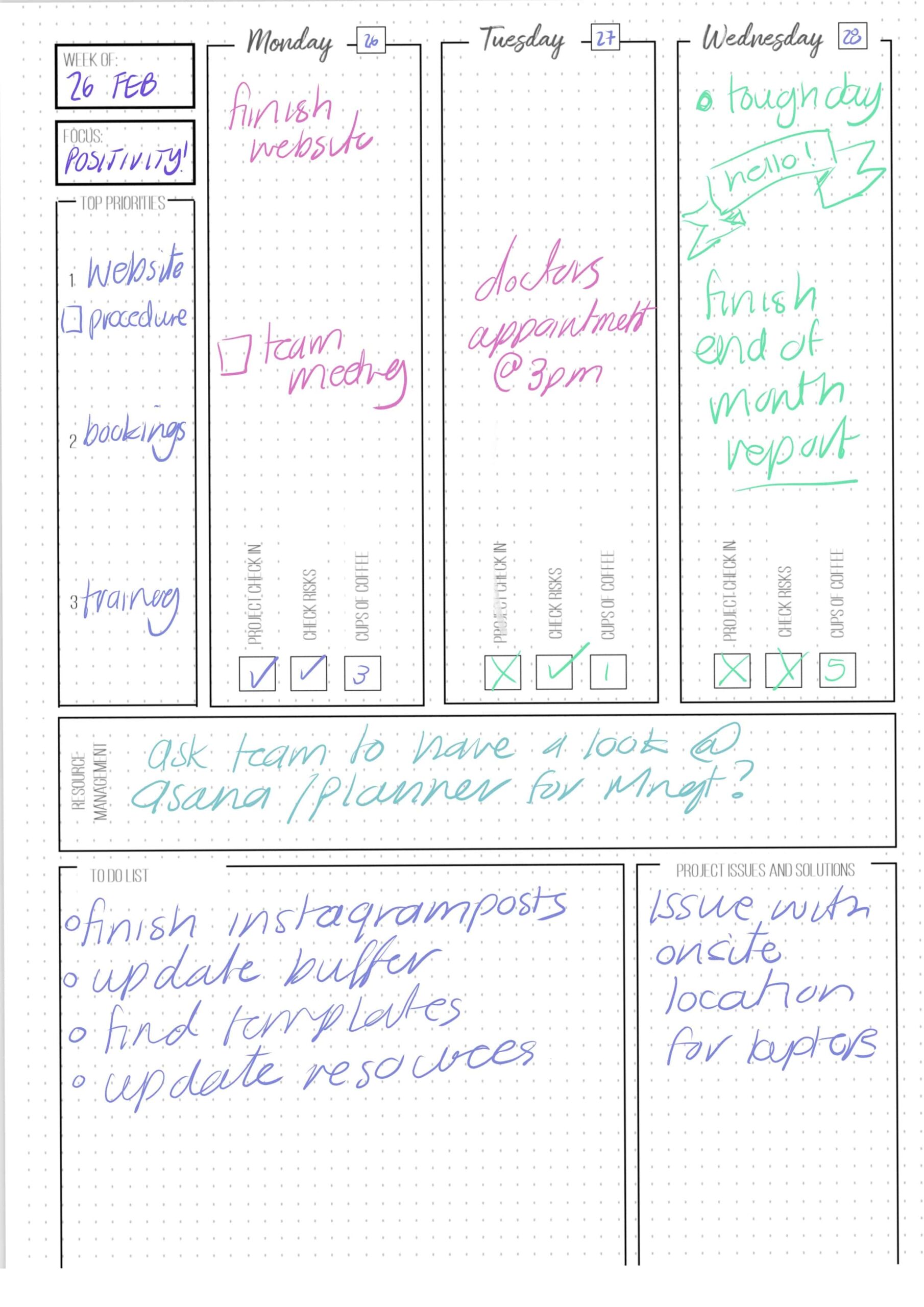 Project Management Bullet Journal
