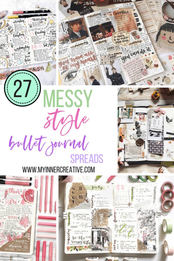 messy style bullet journals