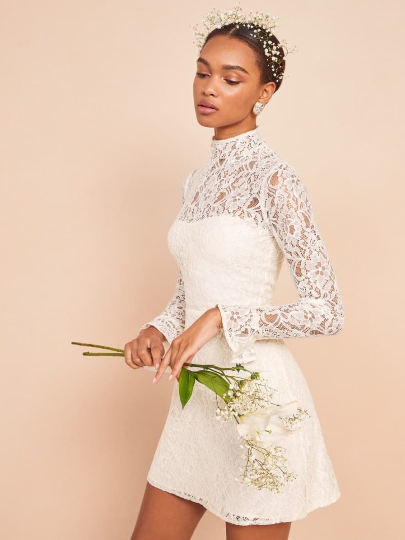 reformation lace wedding dress
